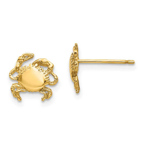 Image of 9mm 14K Yellow Gold Crab Earrings