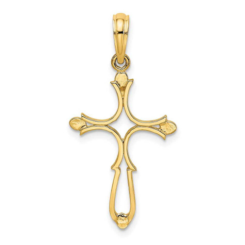 Image of 14K Yellow Gold Cross Cut-Out & Polished Cross Pendant