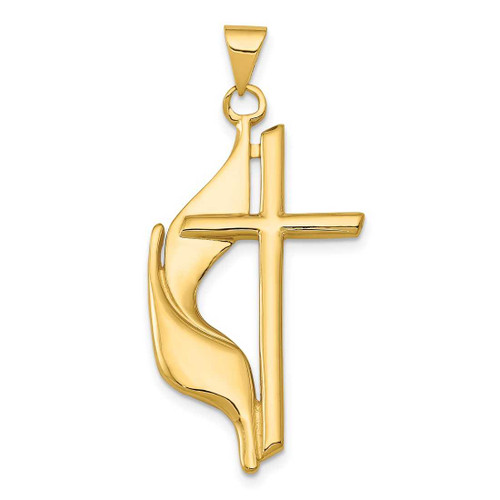 Image of 14K Yellow Gold Cross Polished Pendant