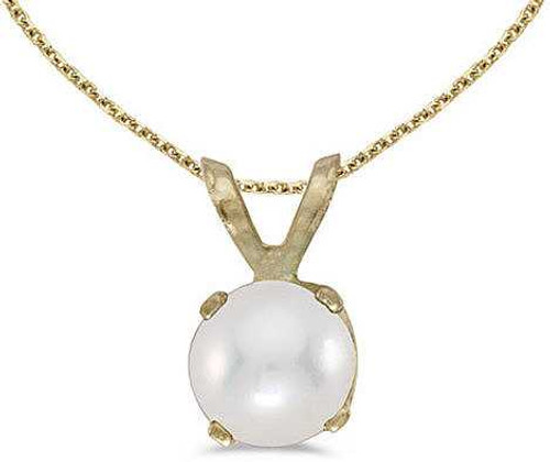 Image of 14k Yellow Gold Cultured Freshwater Pearl Pendant (Chain NOT included)