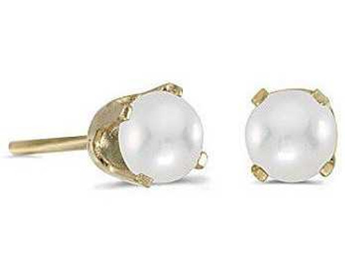 Image of 14k Yellow Gold Cultured Freshwater Pearl Stud Earrings
