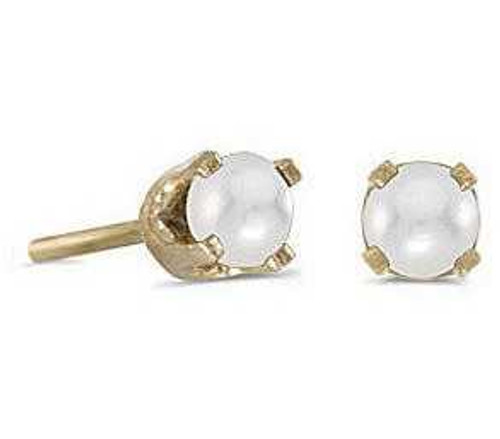 Image of 14k Yellow Gold Cultured Freshwater Pearl Stud Earrings (CM-E1420X-06)