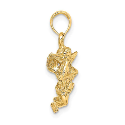 Image of 14K Yellow Gold Cupid w/ Bow and Arrow Pendant