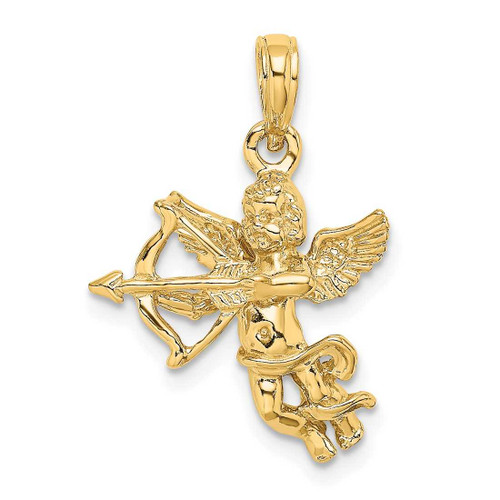 Image of 14K Yellow Gold Cupid w/ Bow and Arrow Pendant