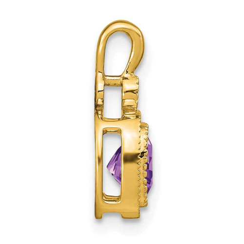 Image of 14K Yellow Gold Cushion Amethyst & Diamond Pendant PM3665-AM-001-YA