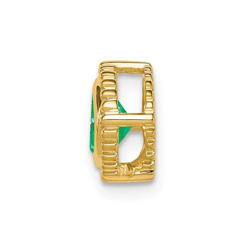 Image of 14K Yellow Gold Cushion Emerald Chain Slide Pendant