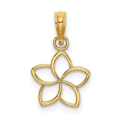 Image of 14K Yellow Gold Cut Out Flower Pendant