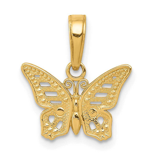 Image of 14K Yellow Gold Cut-Out Butterfly Pendant