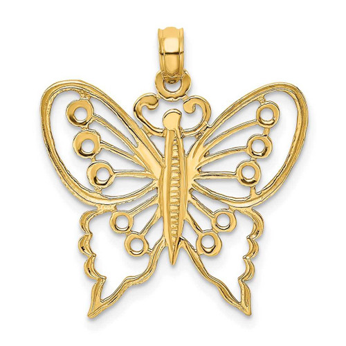 Image of 14K Yellow Gold Cut-Out Butterfly Pendant K6555