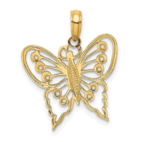 Image of 14K Yellow Gold Cut-Out Butterfly Pendant K6556