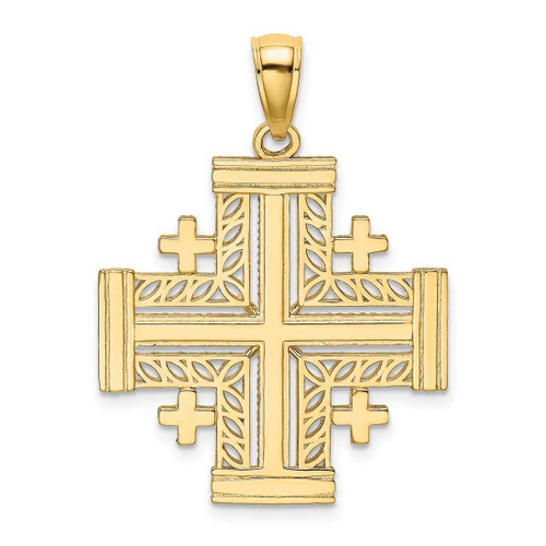 Image of 14K Yellow Gold Cut-Out Jerusalem Cross (Crusaders Cross) Pendant