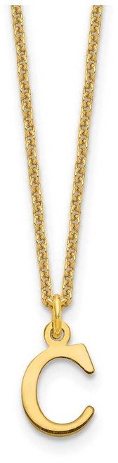 Image of 14K Yellow Gold Cutout Letter C Initial Necklace