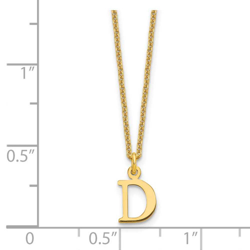 Image of 14K Yellow Gold Cutout Letter D Initial Necklace