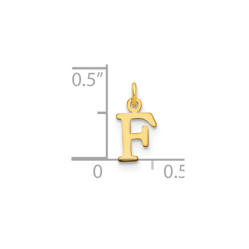 Image of 14K Yellow Gold Cutout Letter F Initial Charm