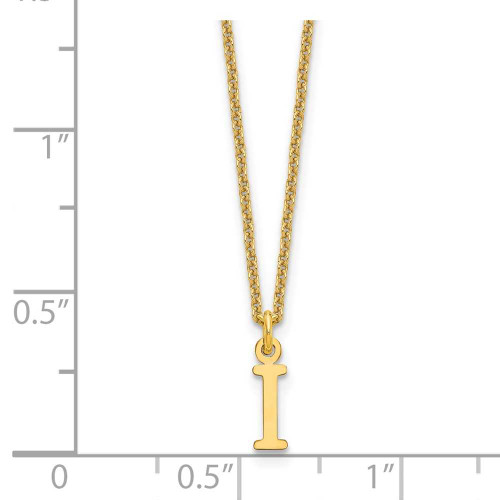 Image of 14K Yellow Gold Cutout Letter I Initial Necklace