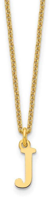 Image of 14K Yellow Gold Cutout Letter J Initial Necklace
