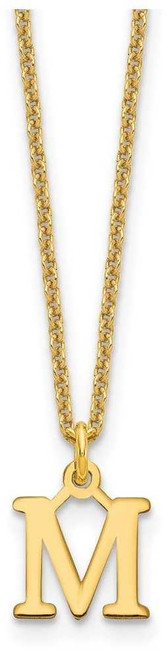 Image of 14K Yellow Gold Cutout Letter M Initial Necklace