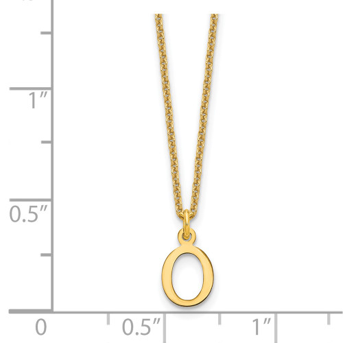 14K Yellow Gold Cutout Letter O Initial Necklace