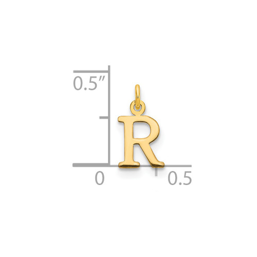 Image of 14K Yellow Gold Cutout Letter R Initial Charm