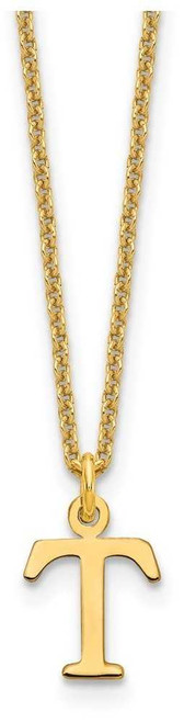 Image of 14K Yellow Gold Cutout Letter T Initial Necklace
