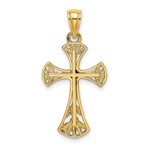 Image of 14K Yellow Gold Cut-Out w/ Round Edges Cross Pendant
