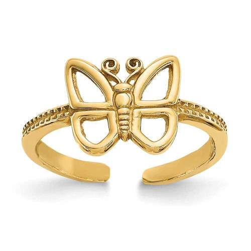 Image of 14K Yellow Gold Cutout Wing Design Butterfly Toe Ring