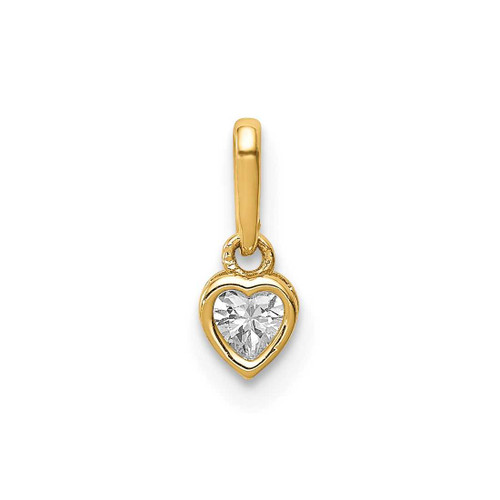 Image of 14k Yellow Gold CZ Heart Dangle Pendant