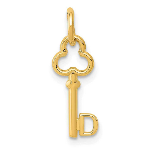 Image of 14K Yellow Gold D Key Charm