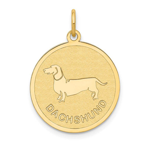 Image of 14K Yellow Gold Dachshund Disc Charm