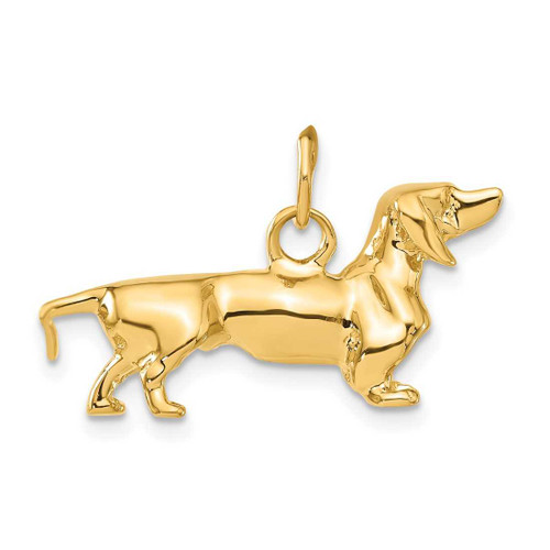 Image of 14K Yellow Gold Dachshund Dog Charm