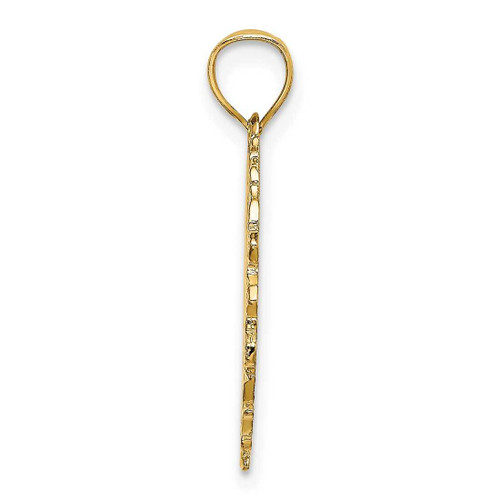 Image of 14K Yellow Gold Dart Board and Darts In Leaf Design Pendant