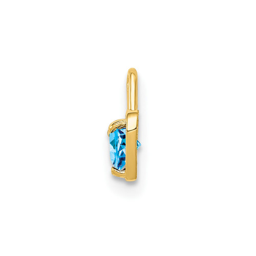 Image of 14K Yellow Gold December Simulated Birthstone Heart Charm