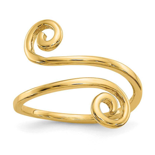 Image of 14K Yellow Gold Delicate Double Swirl Toe Ring