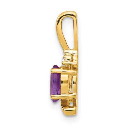 Image of 14K Yellow Gold Diamond & Amethyst Pendant XBS409