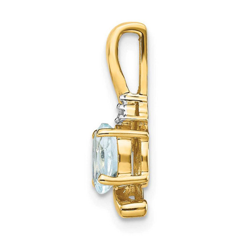 Image of 14K Yellow Gold Diamond & Aquamarine Pendant XBS420