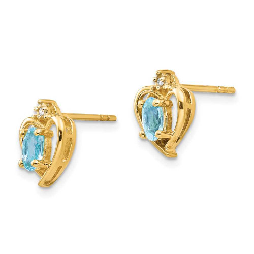 Image of 17mm 14K Yellow Gold Diamond & Blue Topaz Earrings XBS506