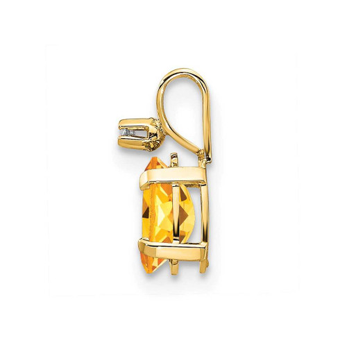 Image of 14K Yellow Gold Diamond & Citrine Birthstone Pendant