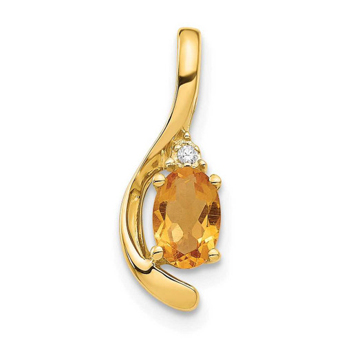 Image of 14K Yellow Gold Diamond & Citrine Pendant XBS438