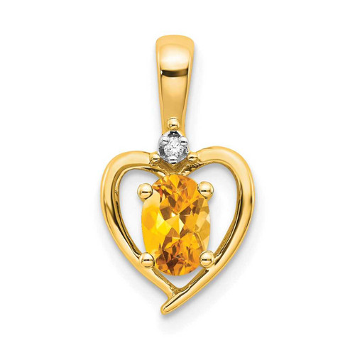 Image of 14K Yellow Gold Diamond & Citrine Pendant XBS510