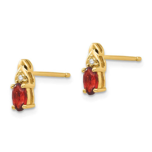 Image of 9mm 14K Yellow Gold Diamond & Garnet Earrings XBS262