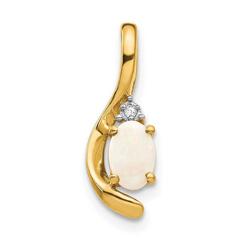 Image of 14K Yellow Gold Diamond & Opal Pendant XBS437