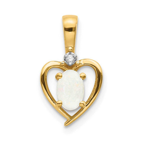 Image of 14K Yellow Gold Diamond & Opal Pendant XBS509