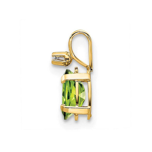 Image of 14K Yellow Gold Diamond & Peridot Birthstone Pendant