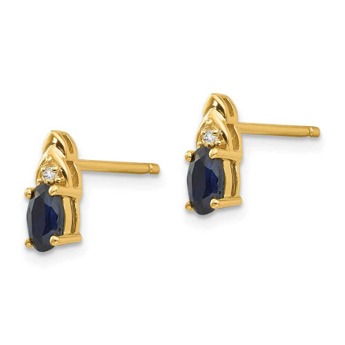 Image of 9mm 14K Yellow Gold Diamond & Sapphire Earrings XBS287