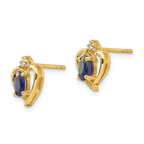 Image of 17mm 14K Yellow Gold Diamond & Sapphire Stud Earrings XBS503