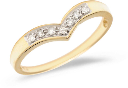 Image of 14K Yellow Gold Diamond Chevron Ring (CM-B065X)