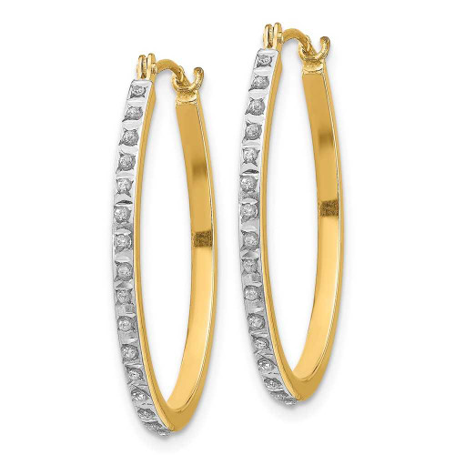 Image of 29mm 14K Yellow Gold Diamond Fascination Oval Hinged Hoop Earrings DF124