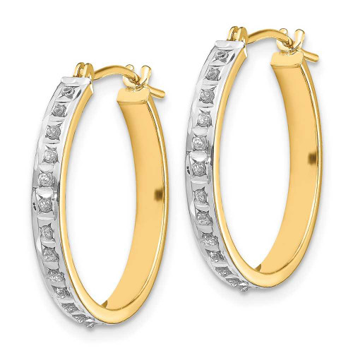 Image of 21mm 14K Yellow Gold Diamond Fascination Round Hinged Hoop Earrings DF162