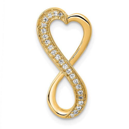 Image of 14K Yellow Gold Diamond Freeform Heart Infinity Chain Slide Pendant