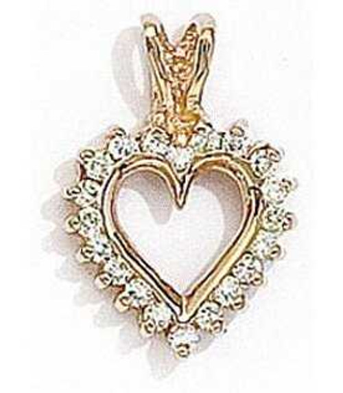 Image of 14K Yellow Gold Diamond Heart Pendant (Chain NOT included) (CM-RM385FC)